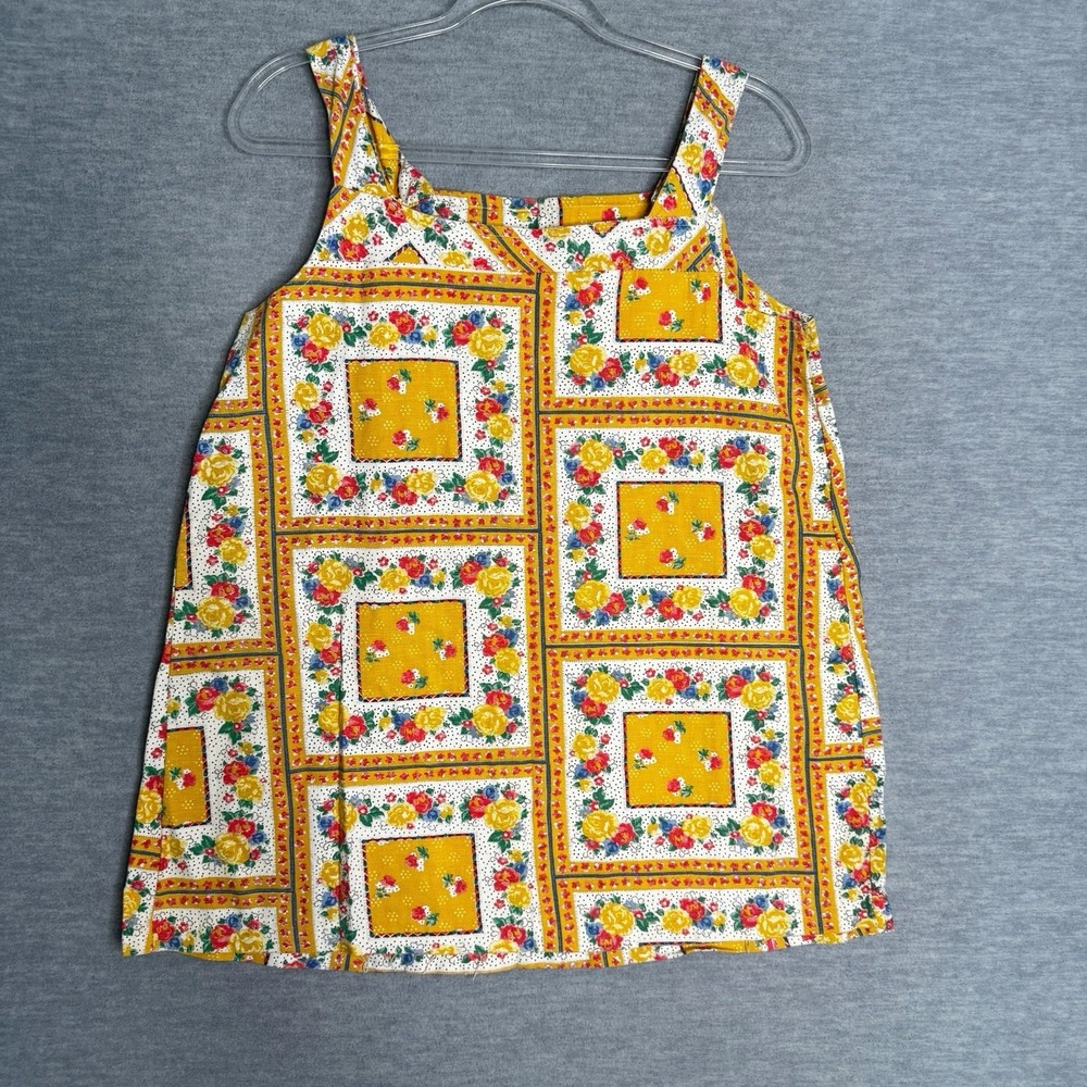 Vintage 60s 70s Sz M/L Tunic Tank Top Cottagecore Prairie Handmade Unique Women - Picture 5 of 6